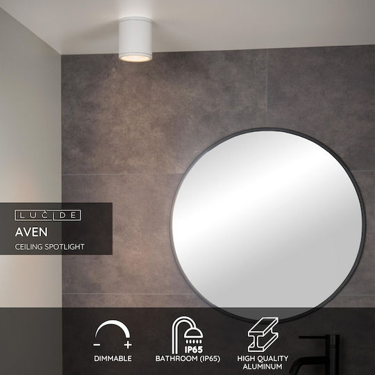 Lucide Lightning Aven Μονό Σποτ με Ντουί GU10 σε Λευκό Χρώμα