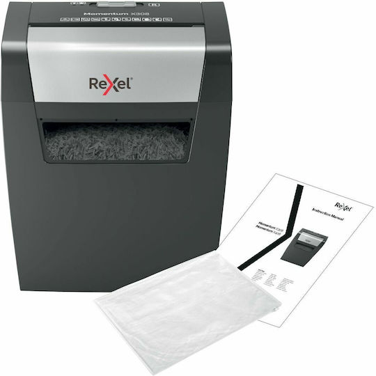 Rexel Aktevernichter Momentum X308 Querschnitt 8 Blätter mit Behälter 15Es