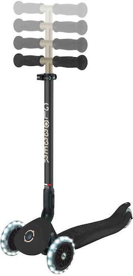 Globber Kids Scooter Foldable Globber Go Up Deluxe Lights 360° 3-Wheel with Seat for 15+ Months Black