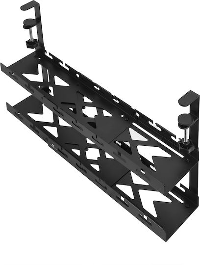 Maclean Under-desk Cable Organizer Max Load 5kg Max 728mm 2 Levels Black Mc-102 B