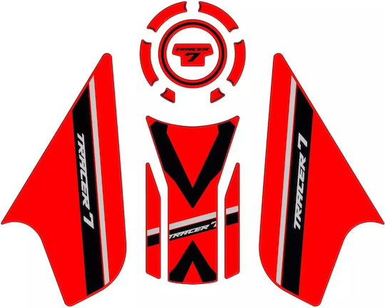 Gpk 3D Tank Protector Set Yamaha Tracer 7 2020-2024 Black Red