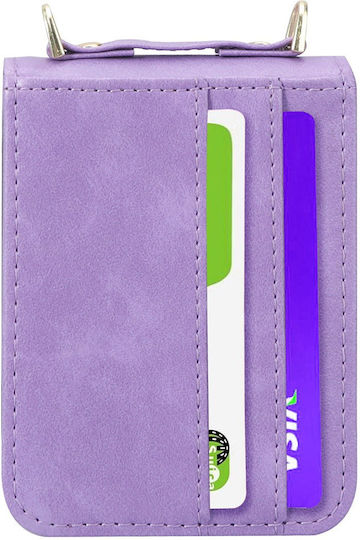 Erbord Задна Корица Кожа с Каишка за Врата Лилава Galaxy Z Flip3 5G