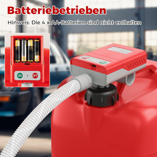 Costway Elektrische Kraftstoffpumpe mit Automatischer Abschaltfunktion 3,8 Gpm 3 Adaptergrößen Tb10005