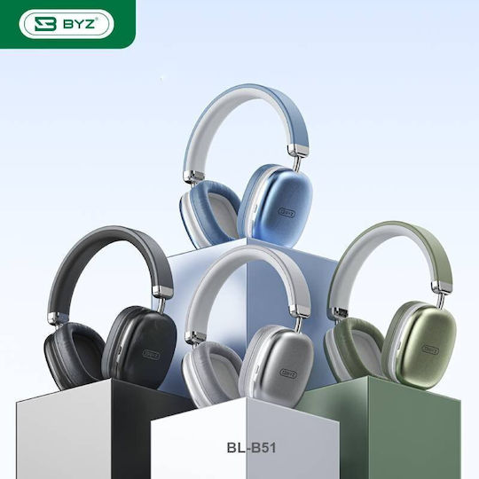 BYZ BL-B51 Kabellose Bluetooth Am Ohr Kopfhörer mit 40 Stunden Betriebszeit und Quick Charge Grün
