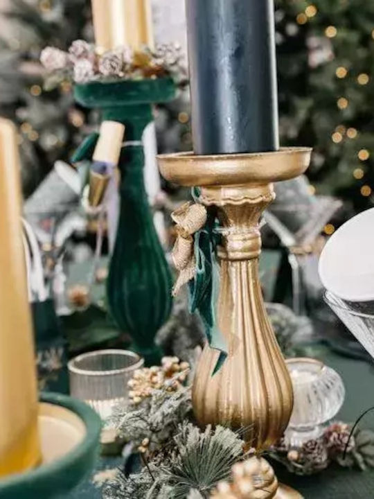 Beauty Home Christmas Gold Candlestick 28.5x10.5cm