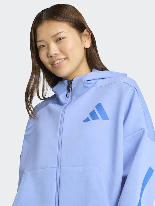 Z.n.e. Fz Women's Sweatshirt Jacket Hooded Blue