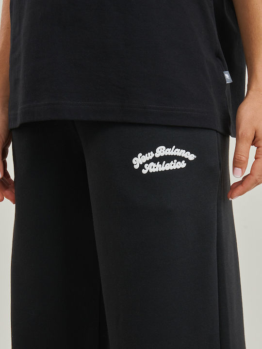 Παντελόνι Φόρμας Καμπάνα Fleece Μαύρο