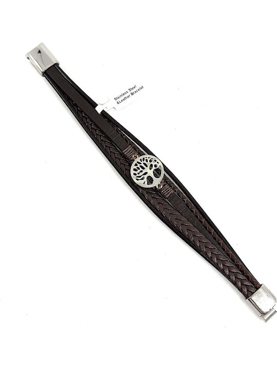Legend Accessories Men's Leather Bracelet 21cm
