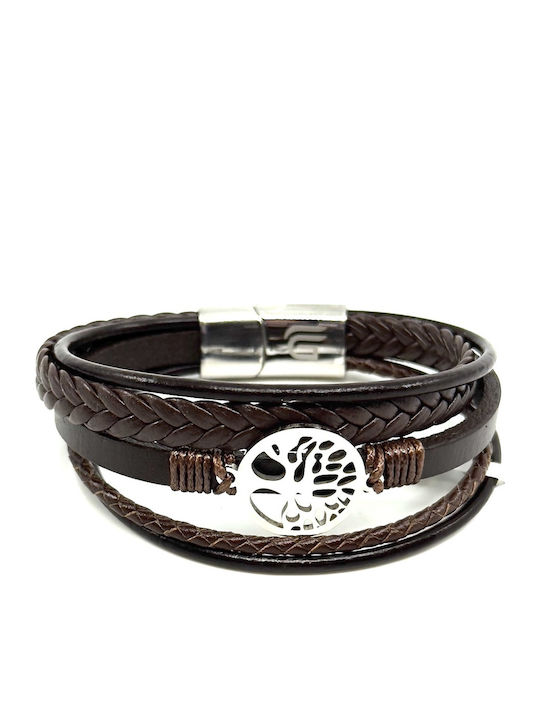 Legend Accessories Men's Leather Bracelet 21cm