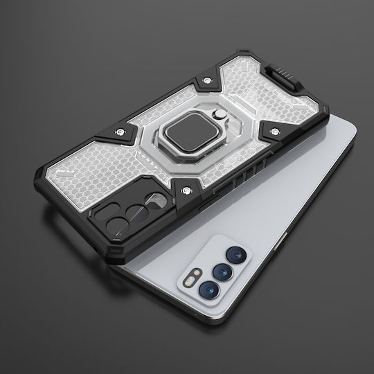 Erbord Back Cover Din Silicon / Plastic Cu Curea Pentru Gât Alb (Oppo Reno6)