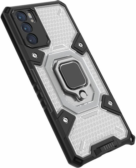 Erbord Back Cover Din Silicon / Plastic Cu Curea Pentru Gât Alb (Oppo Reno6)