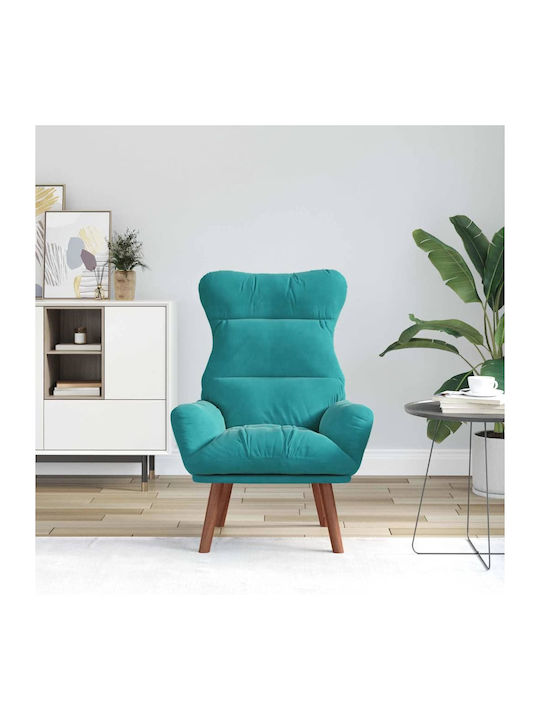 Fotoliu Relax Masaj Catifelat Turcoaz 69x74x93cm