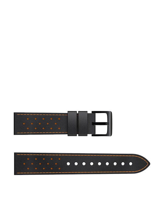Lederriemen Schwarz 22mm