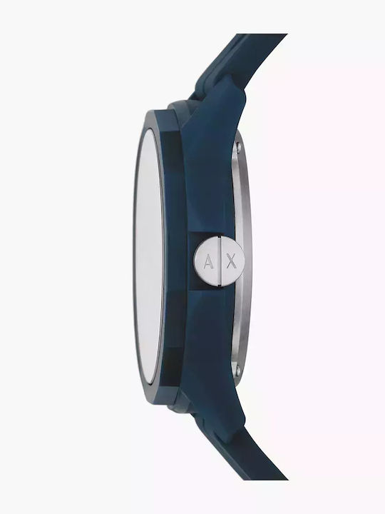 Armani Exchange Ceas Barbati 44mm Automat cu Culoare Albastră Textil Cureaua