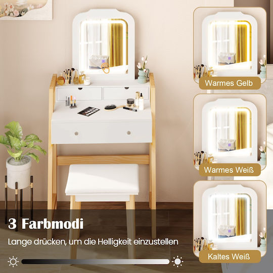 Costway Makeup Dressing Table White 64x41x137cm