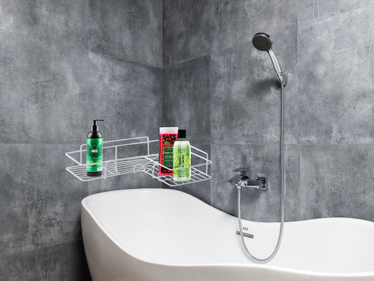 Verk Group Ecke An der Wand montiert Badezimmerregal Metallisch 26x11.5x6cm Weiß