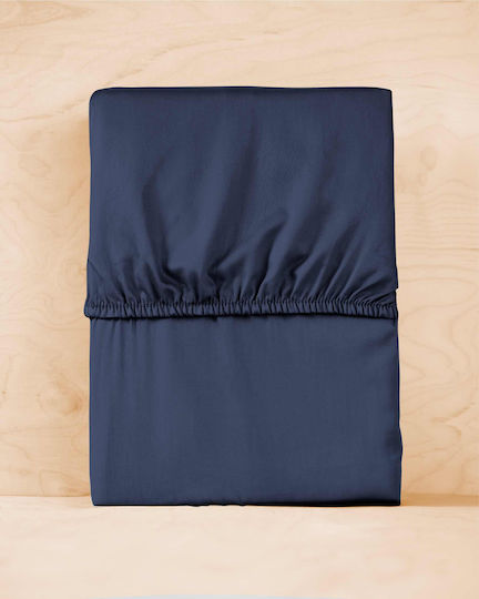 Detexpol Σεντόνι King Size με Λάστιχο 180x200εκ. Navy Blue