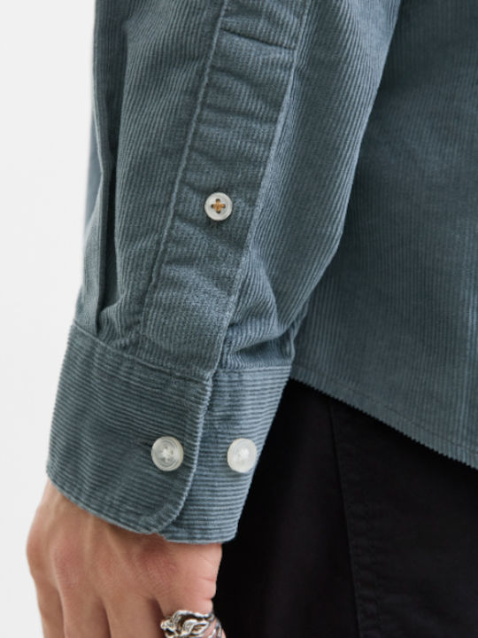 Long-sleeved Cotton Shirt Gray