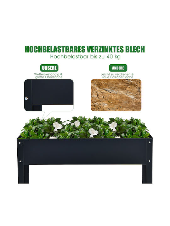 Costway Planter Box Metal Grey Shade 100x30x80cm.