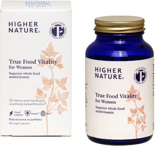Higher Nature True Food Vitality Multivitamin 1499iu 6mg Coconut 60 veg. caps