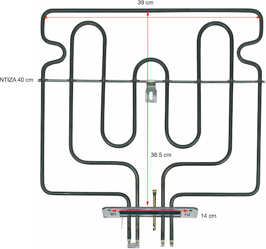 Miele Ersatz-Backofenheizung Kompatibel mit Miele 36.5x39cm
