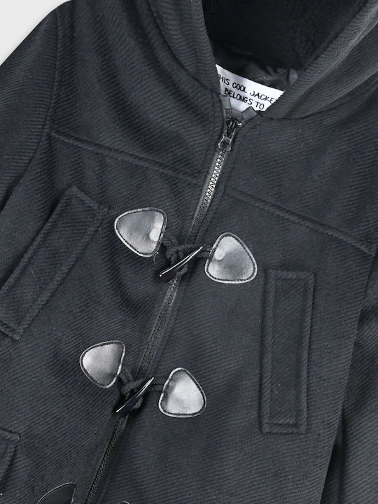 Kids Coat Montgomery Short Hooded Black