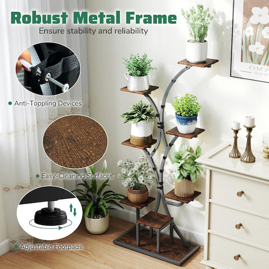 Costway Raft pentru ghiveci Metal Maro 67bucx30bucx146buccm.