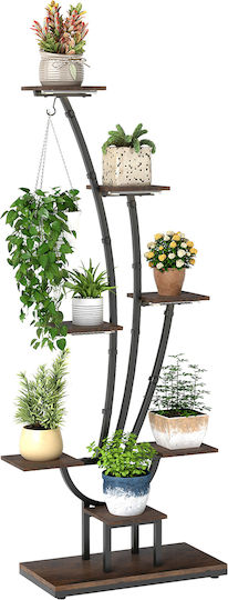 Costway Blumentopf-Regal Metall Braun