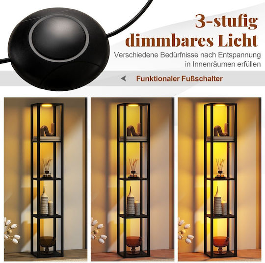 Costway LED Floor Lamp H161.3xL40cm Black