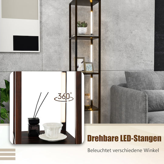 Costway LED Stehlampe Höhe 162xM26cm Braun