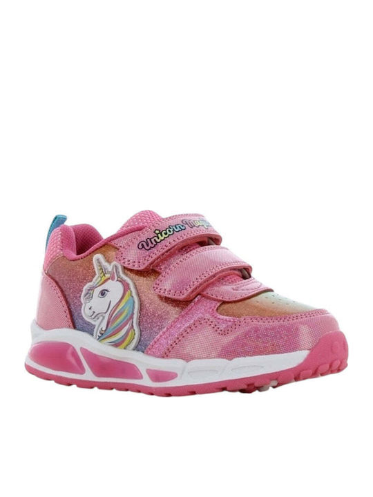 Magic Παιδικά Sneakers Ανατομικά με Σκρατς & Φωτάκια Φούξια