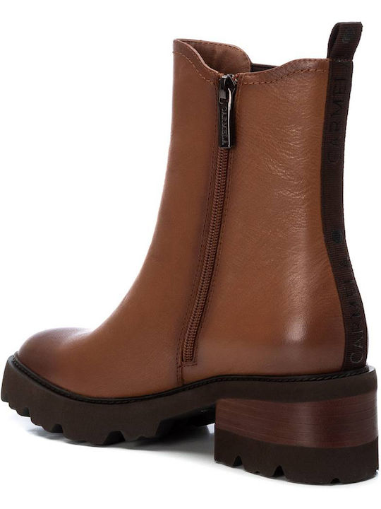Leder Stiefeletten Damen Braun