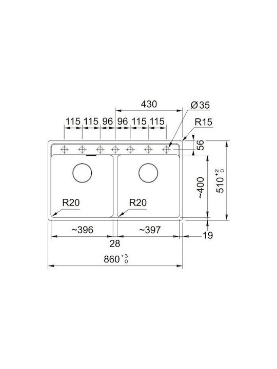 Franke Maris Mrg 620-40-40 Ένθετος Νεροχύτης από Συνθετικό Γρανίτη Μ86xΠ51cm Γκρι