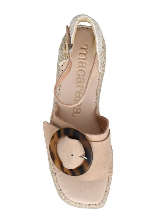 Women's Suede Platform Espadrilles Pink