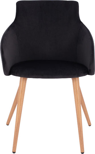 Ivy Dining Room Velvet Armchair Black 53x55x79cm 2pcs