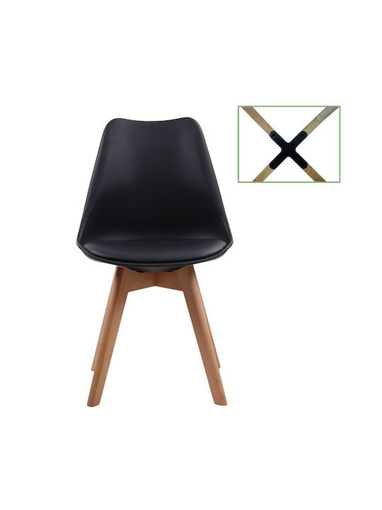 Martin Kitchen Polypropylene Chair Black 49x56x82cm 4pcs