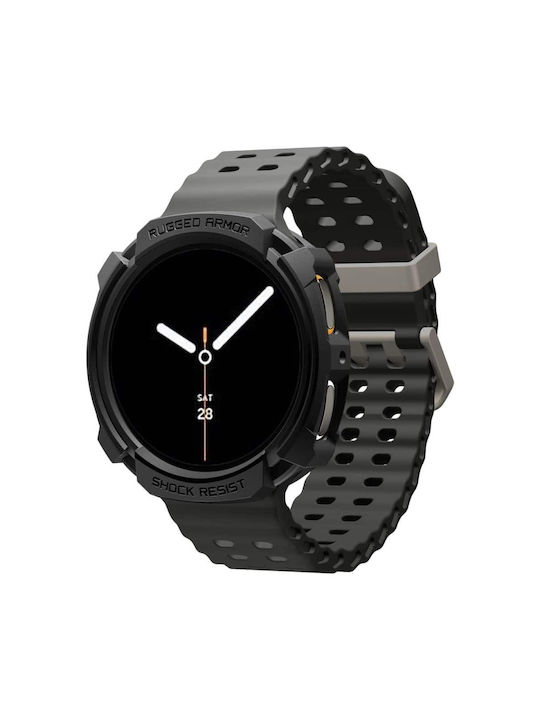 Spigen Rugged Armor Silikonhülle in Schwarz Farbe für Galaxy Watch8 40mm
