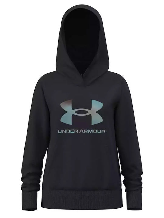 Fleece Kids Sweatshirt with Hood and Pockets Black Rival