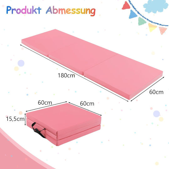 Costway Foldable Exercise Mat Pilates Pink (180x60cm)