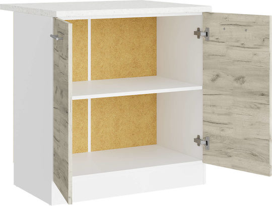 Επιδαπέδιο Ντουλάπι με Πάγκο Εργασίας White, White Craft Oak 80x46x85εκ.