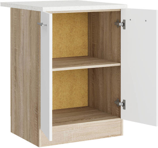 с плот за работа Sonoma Oak, White 60x46x85бр с плот за работа Sonoma Oak, White 60x46x85бр