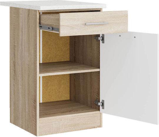 Επιδαπέδιο Ντουλάπι με Πάγκο Εργασίας Sonoma Oak, White 40x46x85εκ.