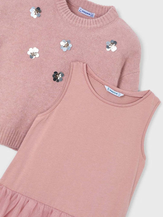 Children's Dress Long Sleeve Knitted Nude