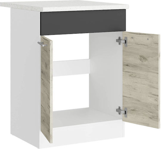 Επιδαπέδιο Ντουλάπι με Πάγκο Εργασίας White, White Craft Oak, Graphite 60x46x85εκ. Επιδαπέδιο Ντουλάπι με Πάγκο Εργασίας White, White Craft Oak, Graphite 60x46x85εκ.
