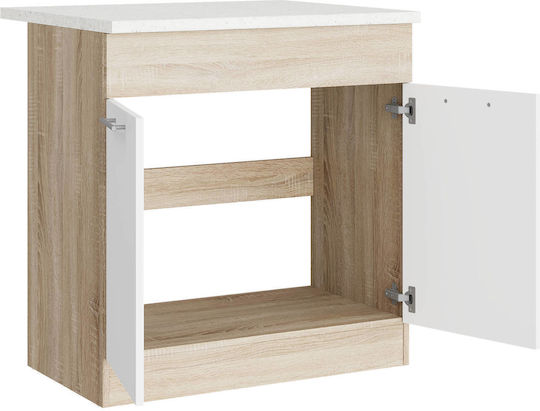 Επιδαπέδιο Ντουλάπι με Πάγκο Εργασίας Sonoma Oak, White 80x46x85εκ.