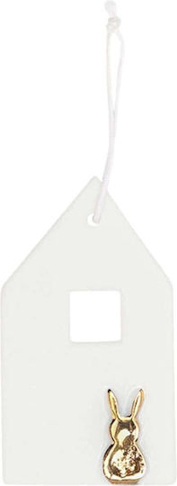 Raeder Hanging Wall Decor White Made of Ceramic Material 4.3x8cm