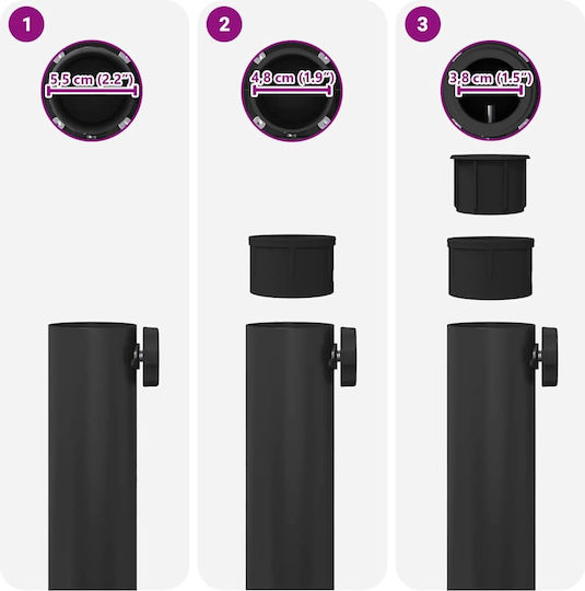 vidaXL Metallic Black Umbrella Stand 45x45x31cm