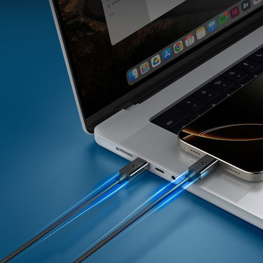Spigen USB 2.0 Cable USB-C male - USB-C 60W PD Μαύρο 2m ACA08720