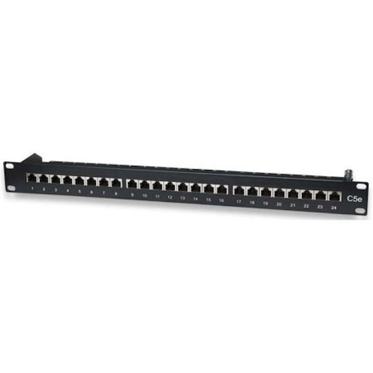 Patch Panel Shielded για Rack 1U 19" 24 Θυρών cat5e / cat6a