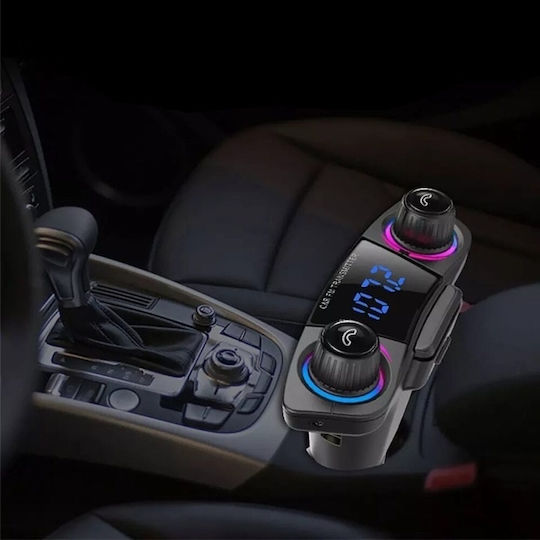 Modulator Auto Cititor de Carduri Bluetooth Handsfree Funcție de Încărcare Telefon Negru